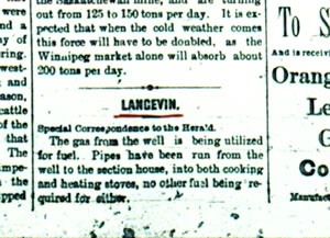 Image of article in newspaper from October 29, 1884.